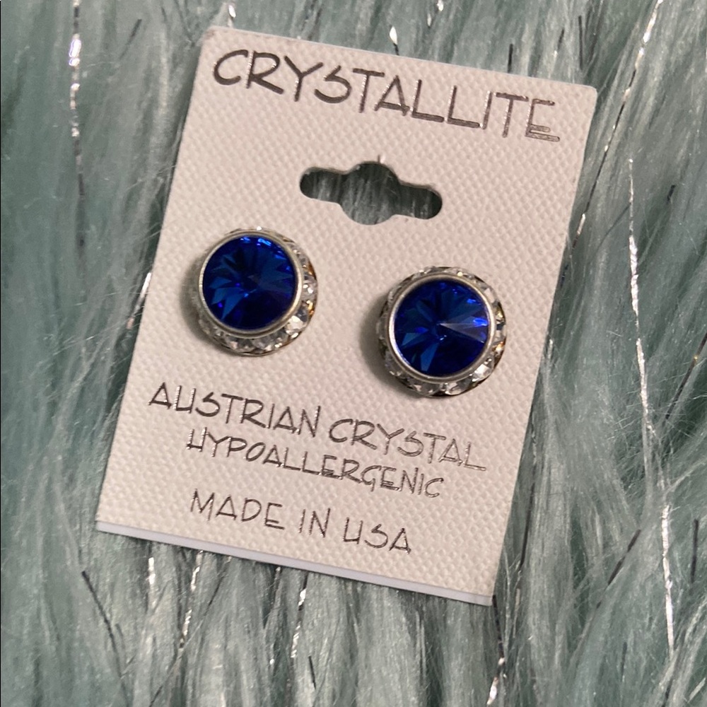 Blue Austrian Crystal Earrings